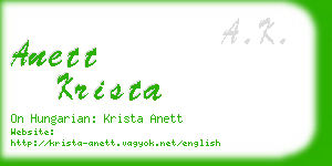 anett krista business card